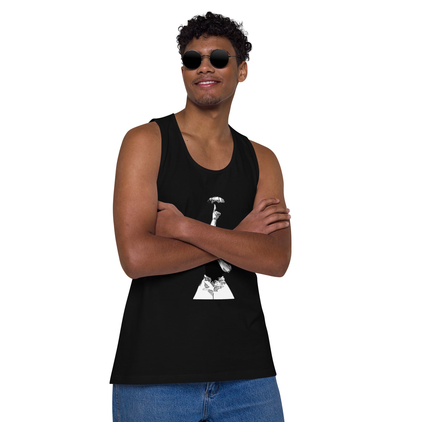 " I wasn't born yet" Men’s premium tank top