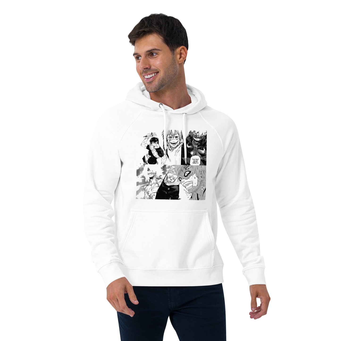 Smile Unisex eco raglan hoodie